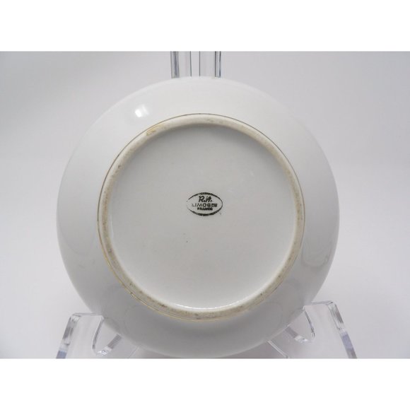 Vintage RH Limoges France Powder Vanity Trinket Box Burgandy and off white with - Picture 7 of 10